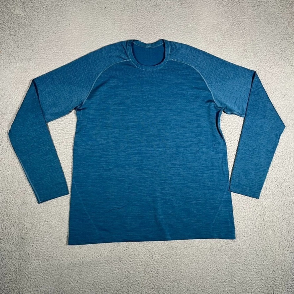 Lululemon Shirt Mens XL Blue Metal Vent‎ Pullover Casual Gym Workout Athletic